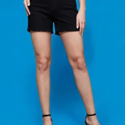 Miss Chase Black Relaxed Fit Shorts image 1