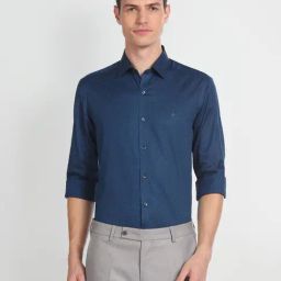 Arrow Green Cotton Slim Fit Printed Shirt-picture-18
