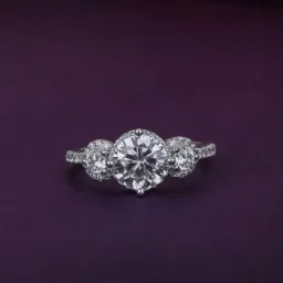 ornate jewels 925 Silver Three Stone AAA Grade American Diamond Promise Ring for Women & Girls-picture-36