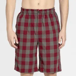 Jockey US88 Red & Charcoal Super Combed Mercerised Cotton Shorts with Side Pocket (Prints May Vary)-picture-23