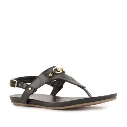 Bata Women's Black T-Strap Sandals image 2