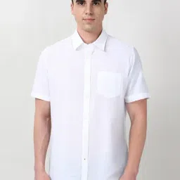 Peter England White Cotton Slim Fit Shirt-picture-33