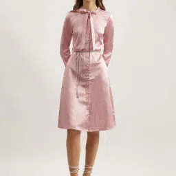Iconic Pink Cotton Printed A-Line Dress image 1