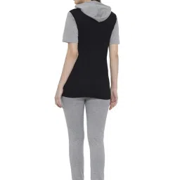 Vimal Jonney Grey Cotton Color-Block T-Shirt Track Pants Set image 2