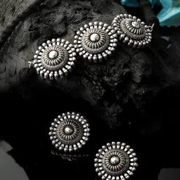 Panash Silver Plated Artificial Beads Jewellery Set image 1