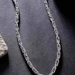 Karatcart Silver Tone Link Chain Necklace image 1