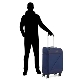 Tommy Hilfiger San Diego Blue Textured Soft Large Trolley Bag - 47 cm image 2