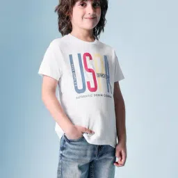 U.S. Polo Assn. Boys White Cotton Logo T-Shirts-image-61