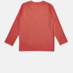 Pantaloons Junior Kids Orange Cotton Printed Full Sleeves Mickey Mouse T-Shirt image 2