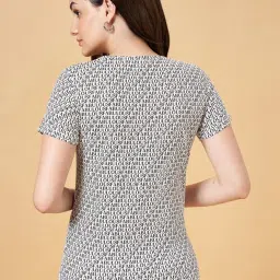 Honey by Pantaloons White & Black Cotton Graphic Print T-Shirt image 2