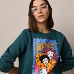 Only Teal Printed Sweatshirt image 1