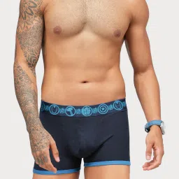 Zoiro Black & Navy Regular Fit Trunks - Pack Of 2 image 2