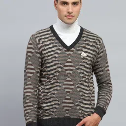 Monte Carlo Olive Regular Fit Striped Pullover image 1