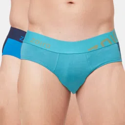 Zoiro Pagoda Blue & Directory Blue Regular Fit Briefs - Pack Of 2 image 2