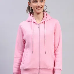 Monte Carlo Pink Cotton Blend Solid Full Sleeve Sweatshirt image 1