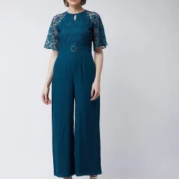 Miss Chase Teal Lace Jumpsuit image 2