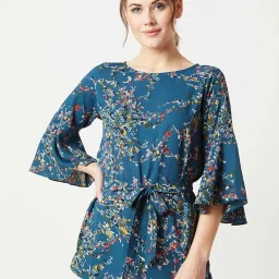 Miss Chase Teal Printed Top image 2