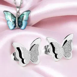 Nilu's Collection Sliver Plated American Diamond Jewellery Set image 3