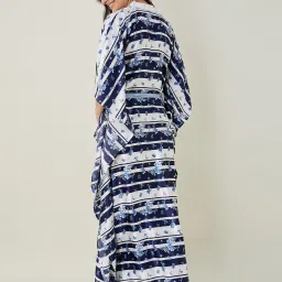 The Kaftan Company Blue Printed Kaftan Nighty image 2