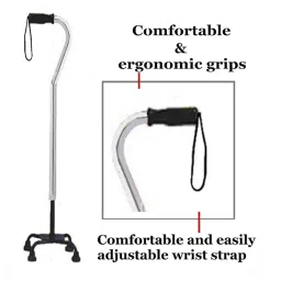 MCP WS-420 Jindal Quadripod Height Adjustable Walking Stick (Silver) image 2