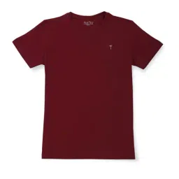 Palm Tree Kids Maroon Cotton Regular Fit T-Shirt-image-14