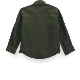 U.S. Polo Assn. Kids Green Solid Full Sleeves Shirt image 2