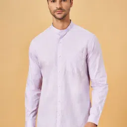 Peregrine By Pantaloons Pale Lilac Slim Fit Shirt-picture-15