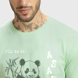 Bewakoof Men's Bird Egg Green ASAP Graphic Printed T-Shirt image 5