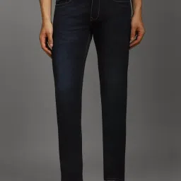 Louis Philippe Navy Cotton Slim Fit Jeans image 1