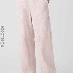 GAP Pink Cotton Solid Trousers image 1