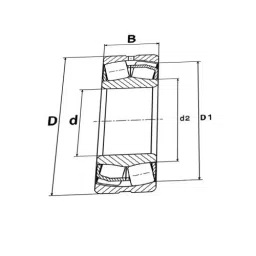 NRB Industrial Spherical Roller Bearing, Inner Dia 110 mm, Outer Dia 200 mm, Width 53 mm, 22222EAB33C3 image 3