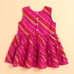 The Magic Wand Girls Leheriya Printed Cotton A-Line Kurta with Trousers image 3