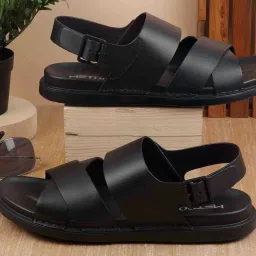 Metro Men's Black Back Strap Sandals image 1