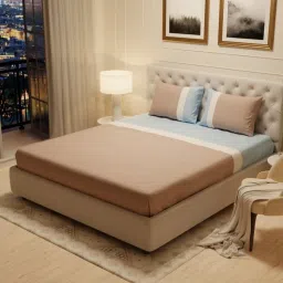 Stoa Paris Urbain Aqua 300 TC Polyester King Bedsheet with 2 Pillow Covers image 1