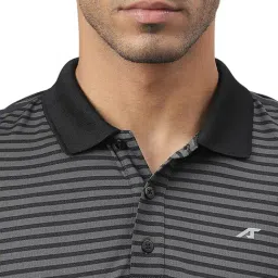 ALCIS Dark Grey Anti-Static Stretch-X Slim Fit Running Polo T-Shirt image 4