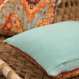 TESU Multicolor Jute Ikkat Charm Cushion Cover - Set of 2 image 4