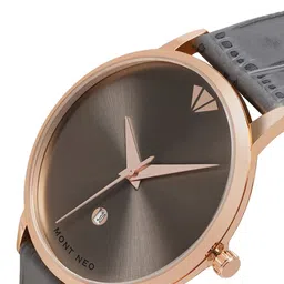 MONT NEO Men Round Dial & Leather Straps Analogue Watch G1034E-L3315 image 3