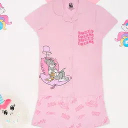 Pantaloons Junior Girls Pink Sleepwear Set-image-97