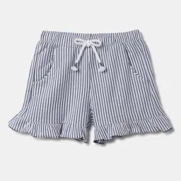 United Colors of Benetton Kids White & Blue Striped Shorts-picture-20