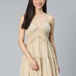 Oxolloxo Beige Relaxed Fit Night Dress-picture-22