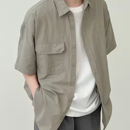 StyleCast Men Spread Collar Solid Relaxed Fit Casual Shirt image 2