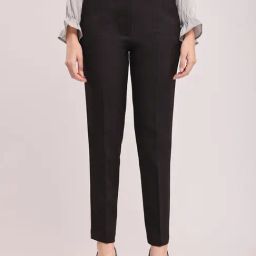 Fablestreet Black Polyester Tapered Fit Trousers-picture-24