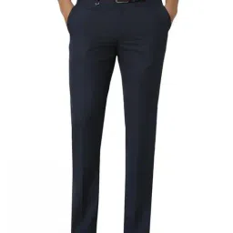 Van Heusen navy Checks Trousers-picture-24