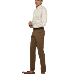 Allen Solly Beige Cotton Full Sleeves Checks Shirt image 5