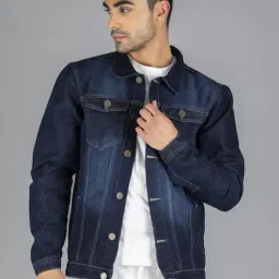 Dennis Lingo Navy Blue Regular Fit Denim Jacket-picture-10