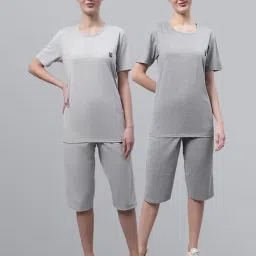 Vimal Jonney Grey T-Shirt With Capris - Pack of 2-image-39