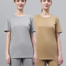 Vimal Jonney Grey Melange & Beige T-Shirt With Shorts - Pack of 2-picture-31