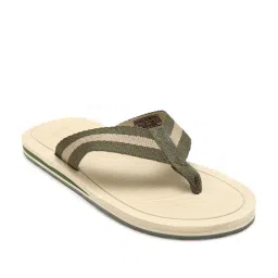 Louis Philippe Men's Olive Flip Flops image 2