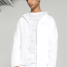 Puma Evostripe White Cotton Slim Fit Hooded Sweatshirt-image-43