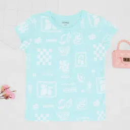 Pantaloons Junior Girls Aqua T-Shirt-image-36